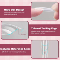 Plman trapezoidal nail forms with guide lines for easy shaping.