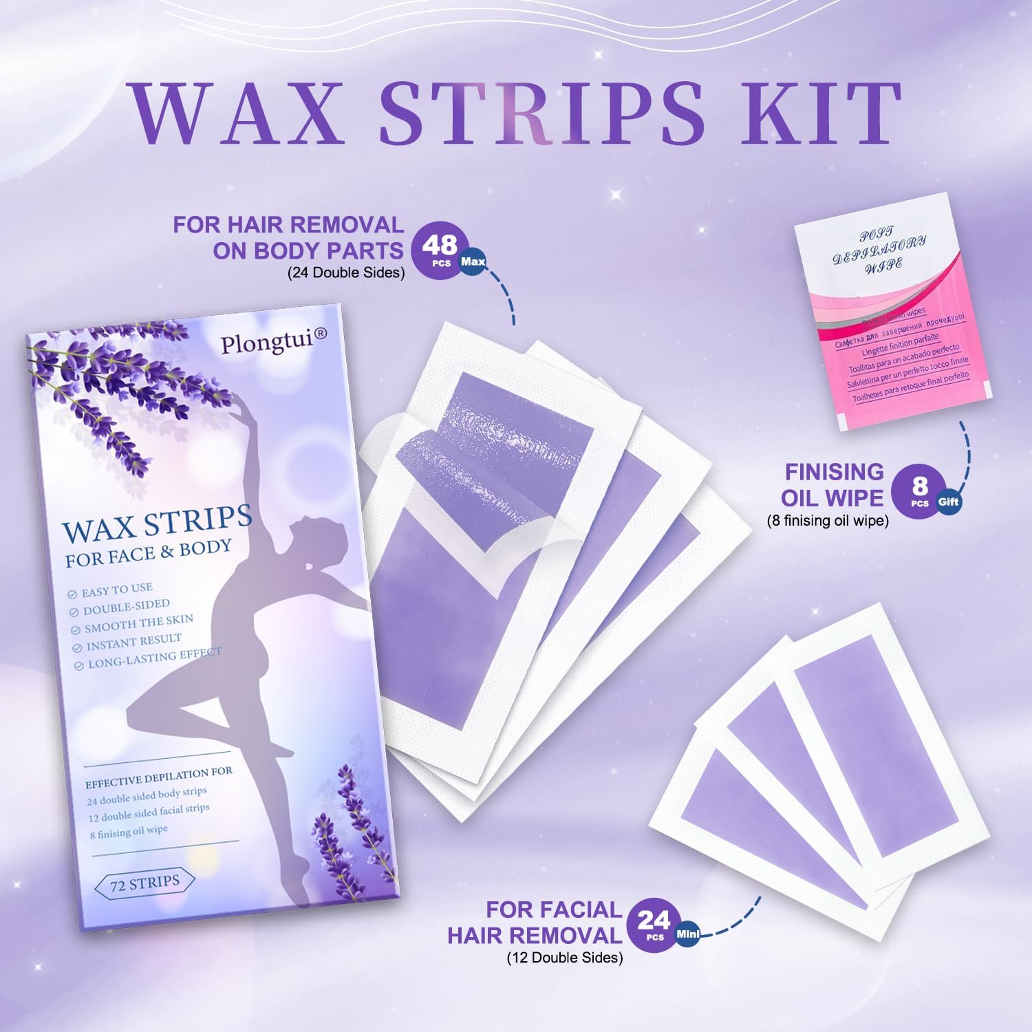 Plongtui face wax strips small for gentle facial hair removal