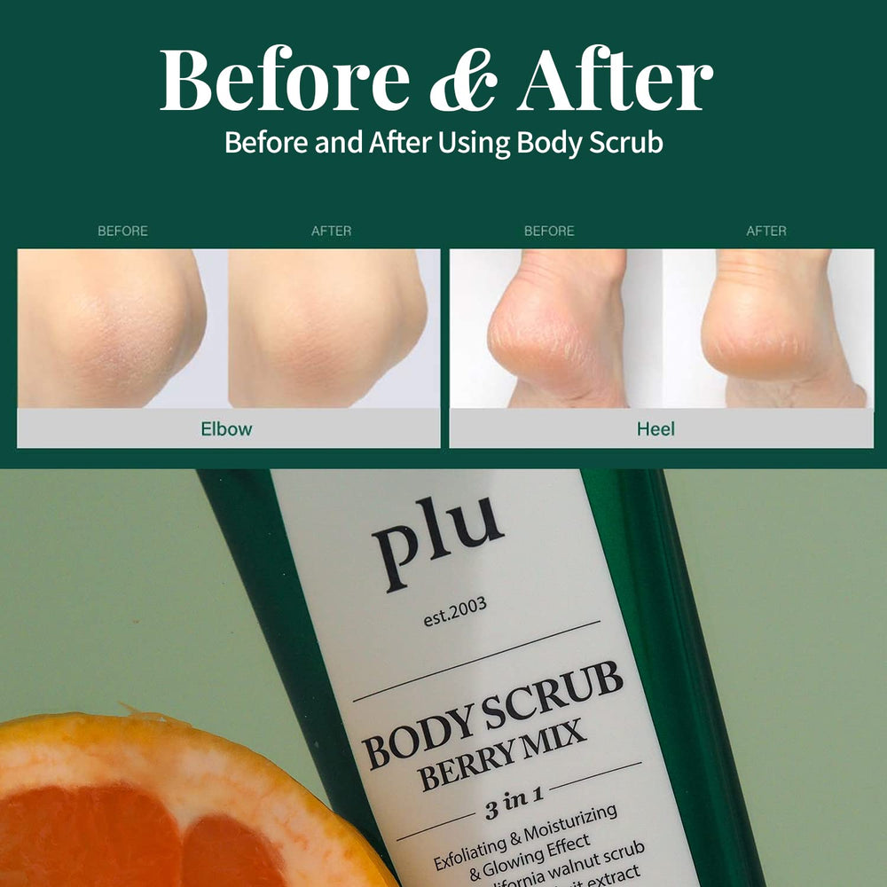 PLU scrub uses plant-based cleansers, free from micro-beads.