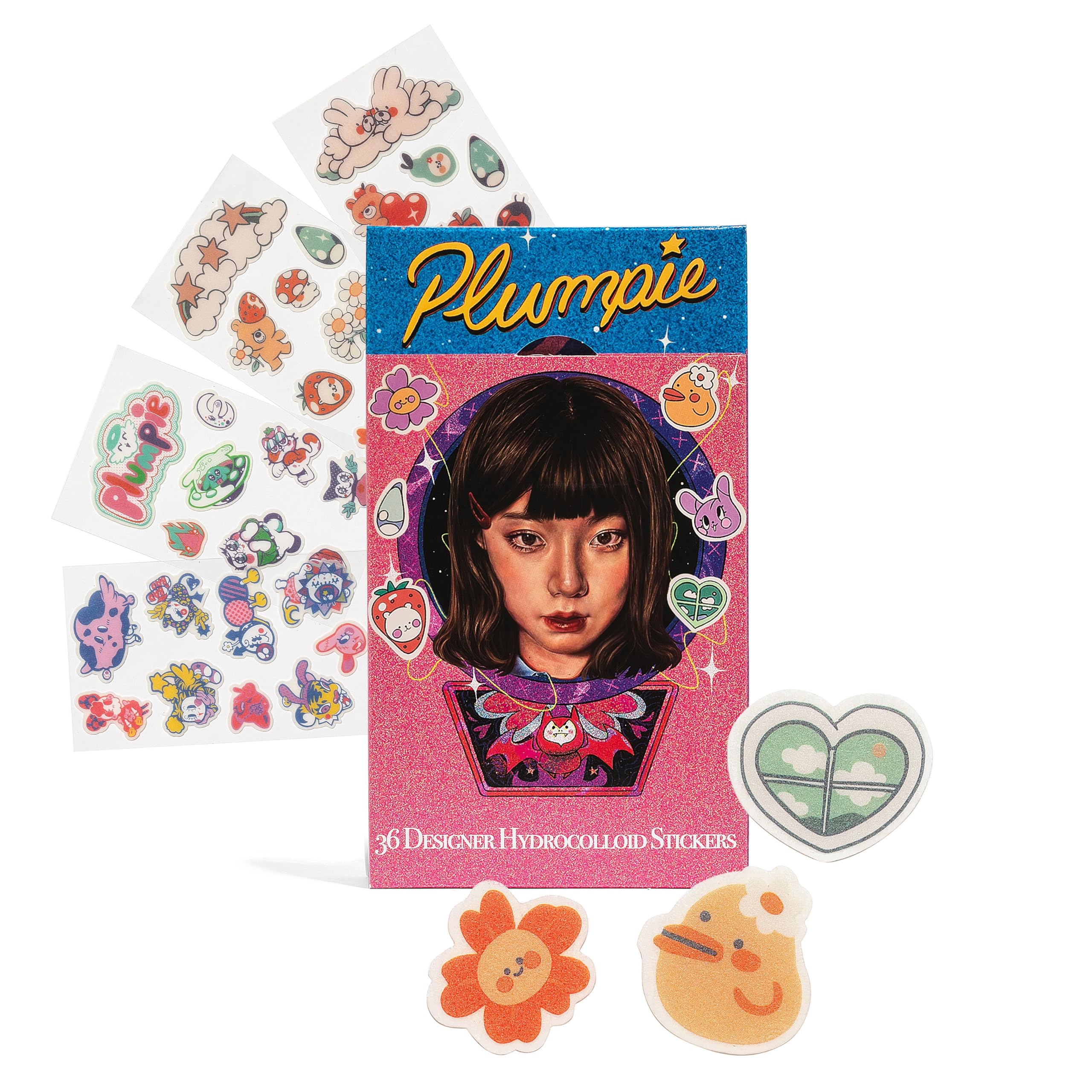 Plumpie Hydro Patch Bigger-Thicker Pack front view with 36 patches for blemish coverage