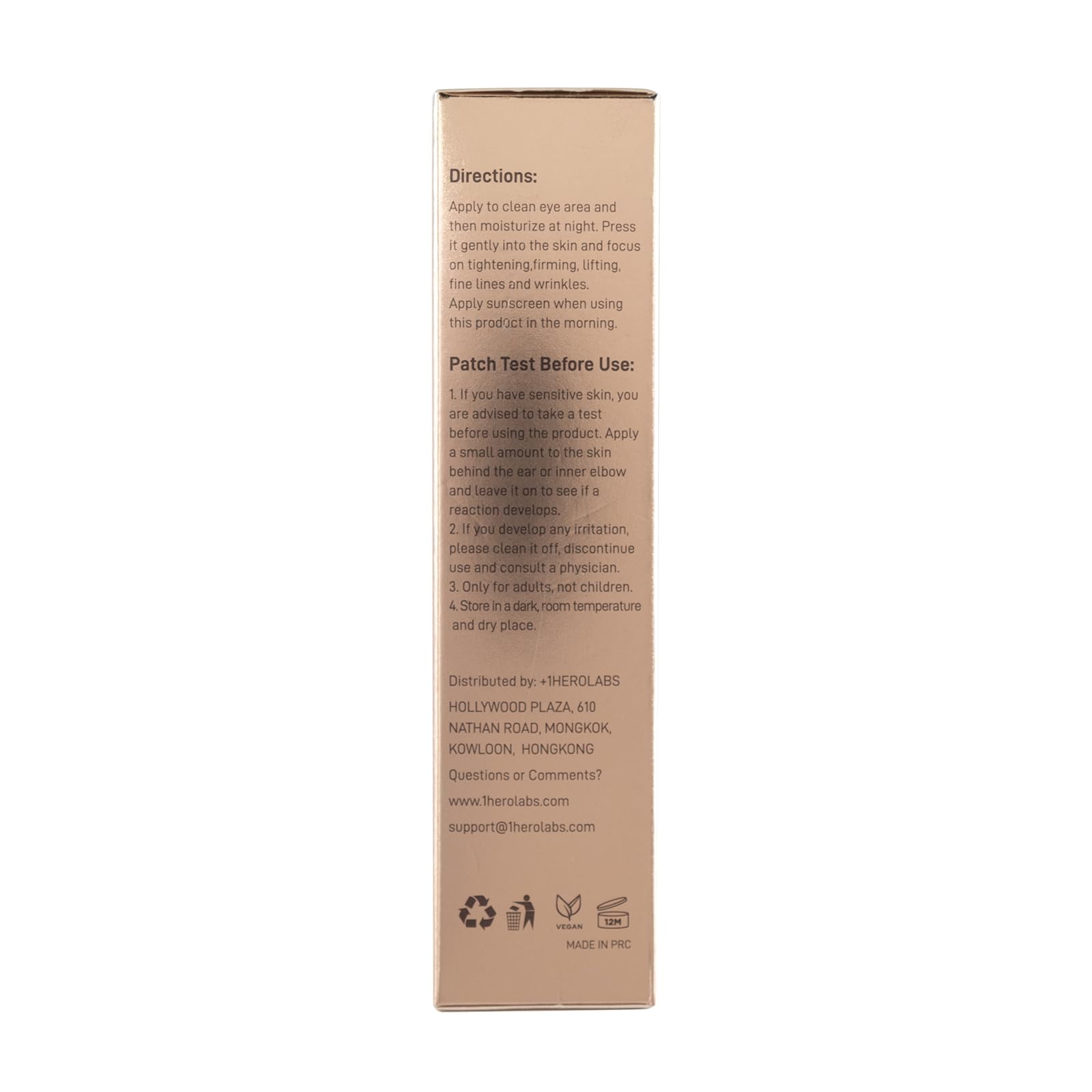Plus Oneherolabs Eye Cream ingredients list; highlights collagen and vitamin E benefits.
