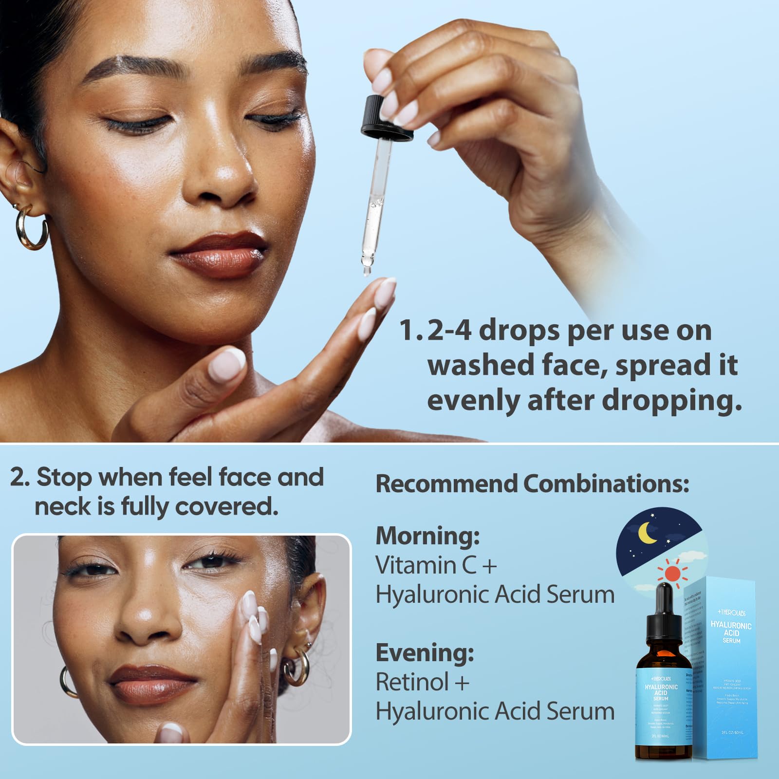 +1HEROLABS Niacinamide ingredient highlight helping even tone and texture.
