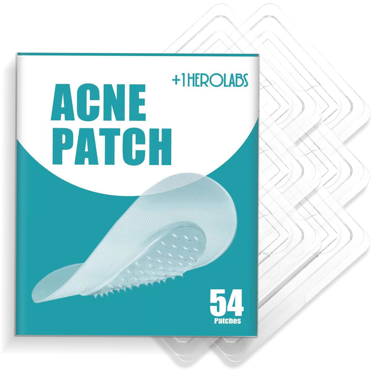 Plus1HEROLABS Microdart Patch box front for convenient on-the-go skincare.