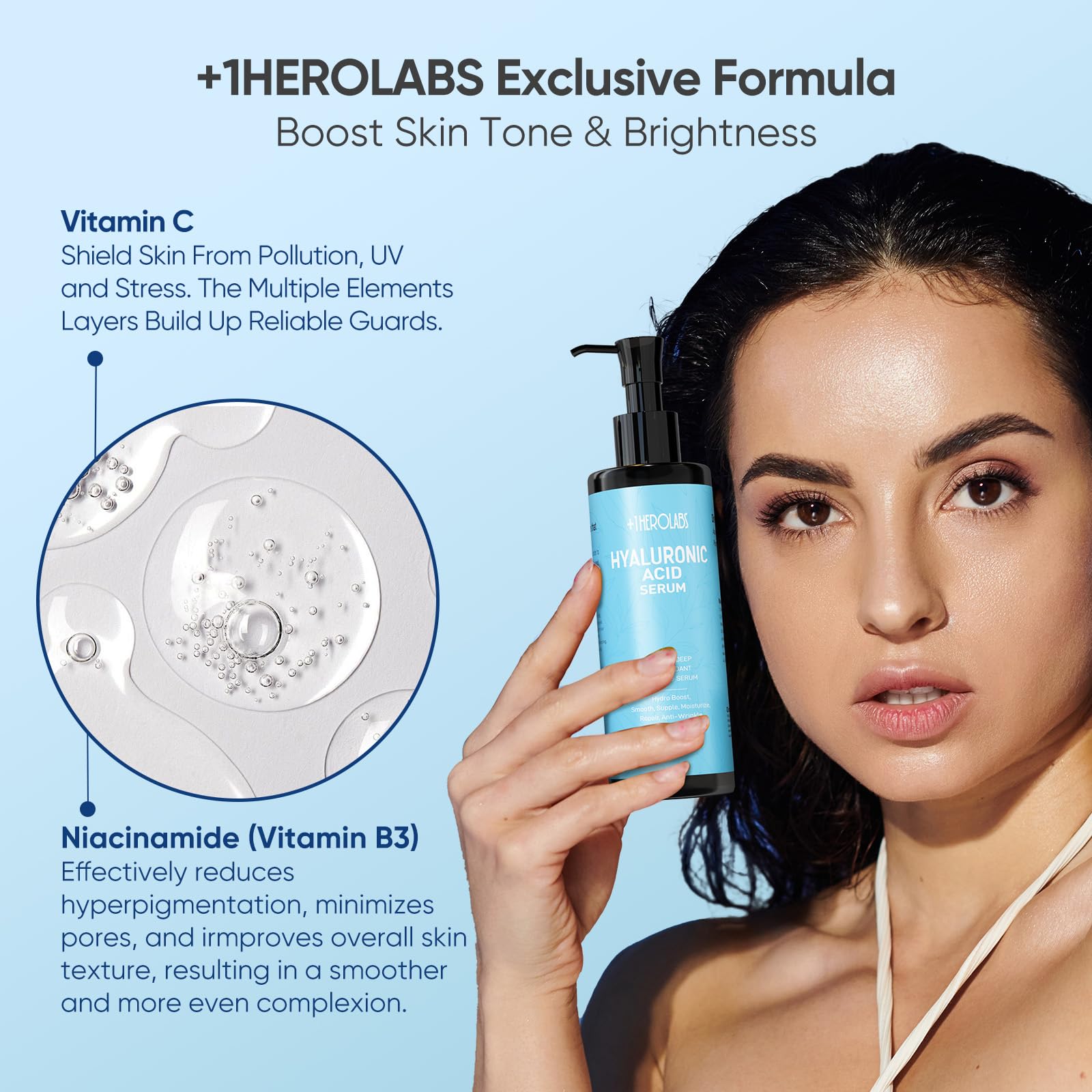 +1HEROLABS vitamin B5 ingredient label emphasizing deeper hydration.