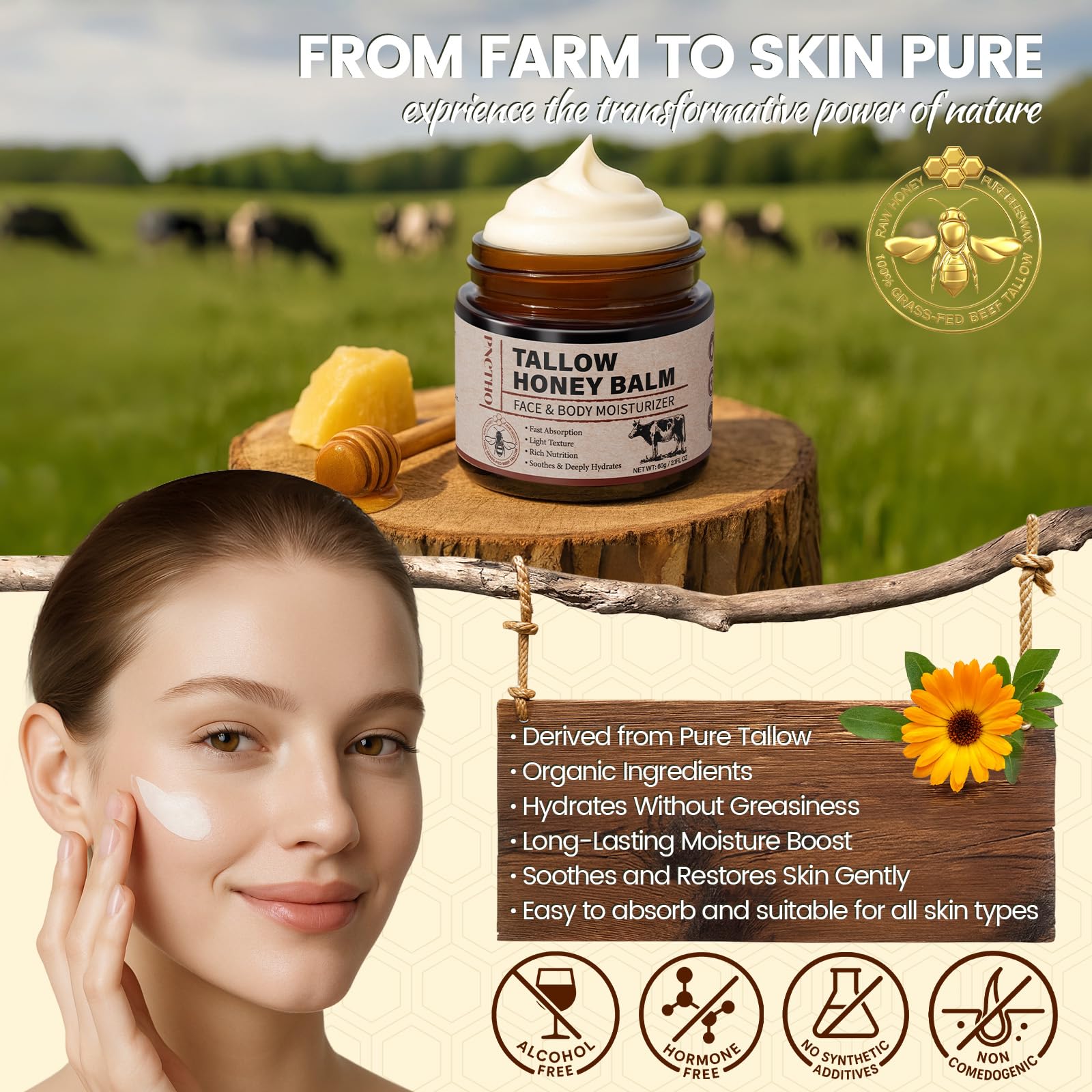 Pnctho whipped texture balm being spread for quick absorption