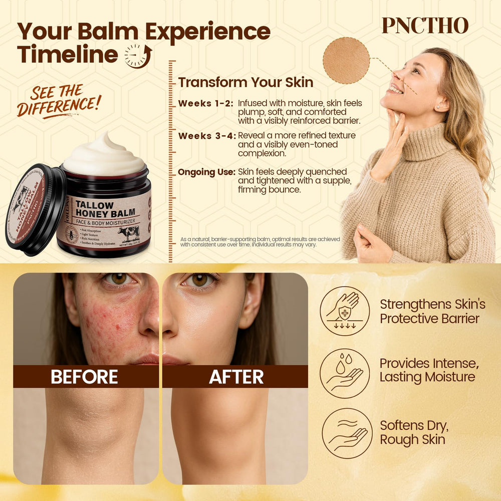 Pnctho balm applied on face and body for multi use care