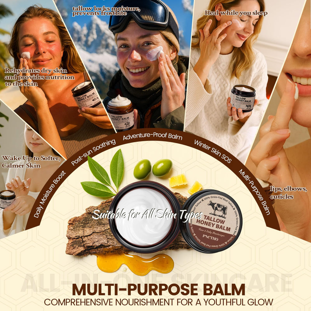 Pnctho raw wild honey visible in balm for soothing care