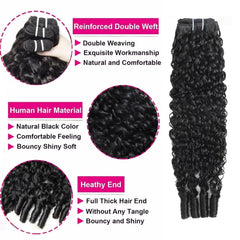 PNKHB Burmese curly bundles 14in double machine weft for durability and minimal shedding.