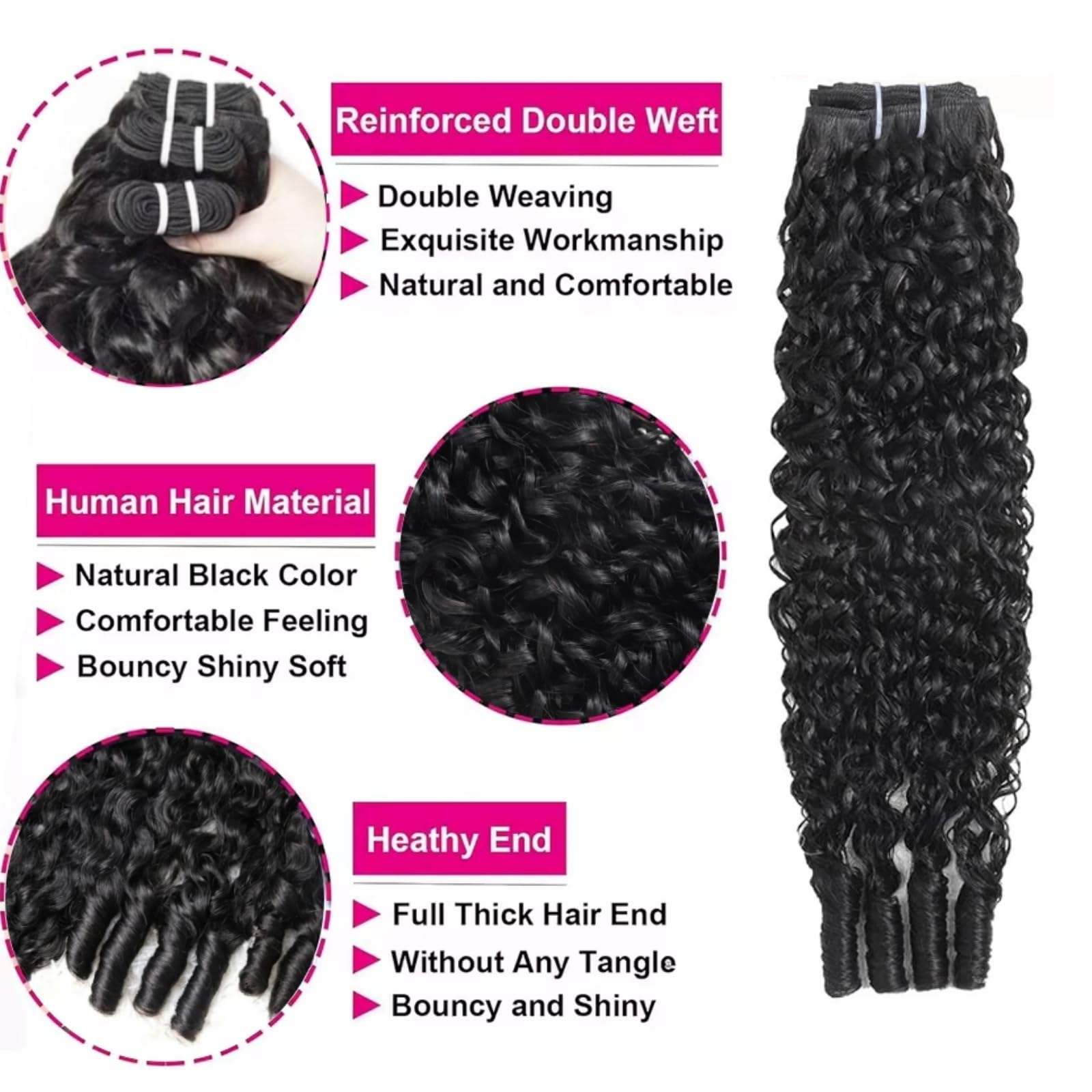 PNKHB Burmese Curly Bundles 20-inch length shows bouncy spiral ends.