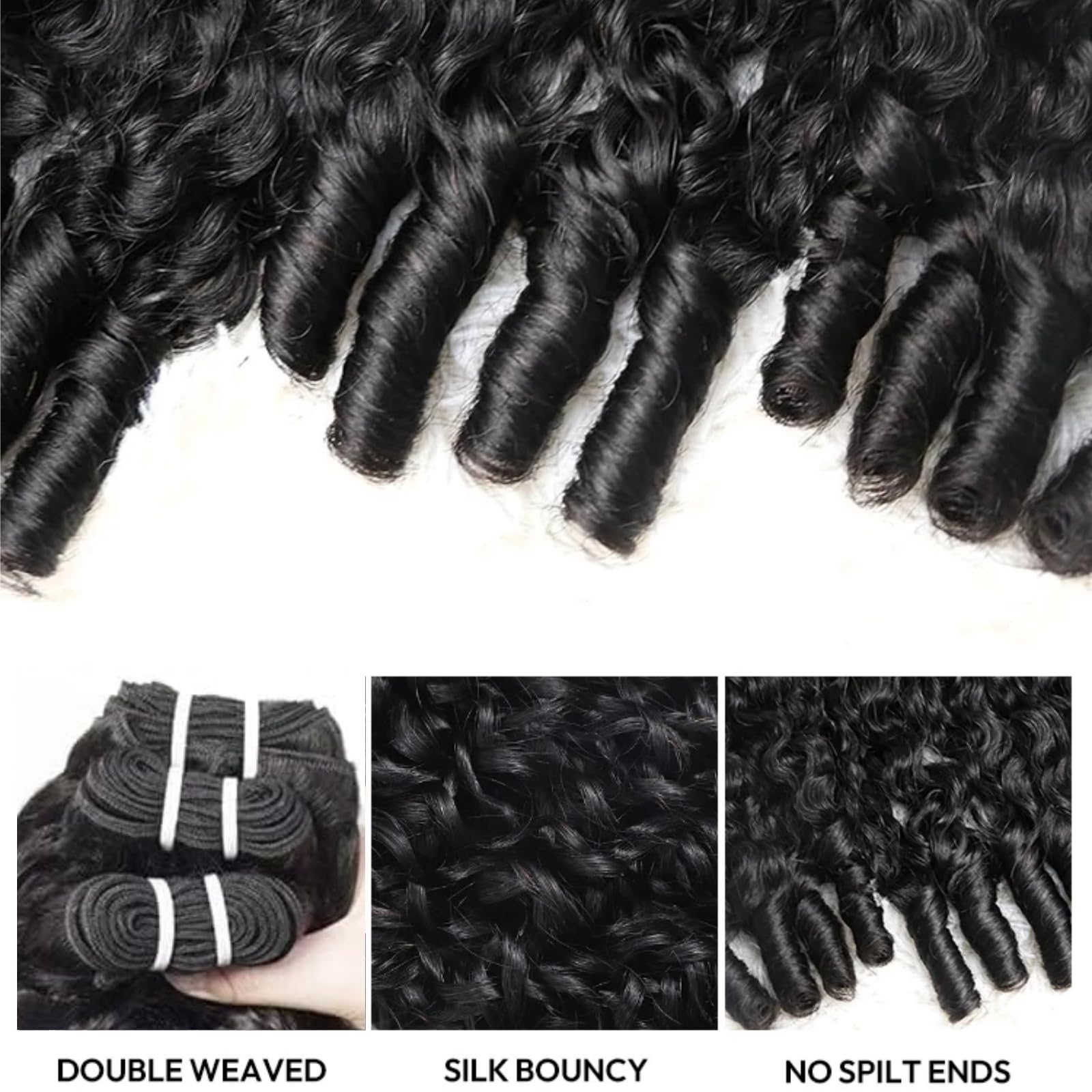 PNKHB Burmese Curly Bundles 22-inch bundles catching light for shine.