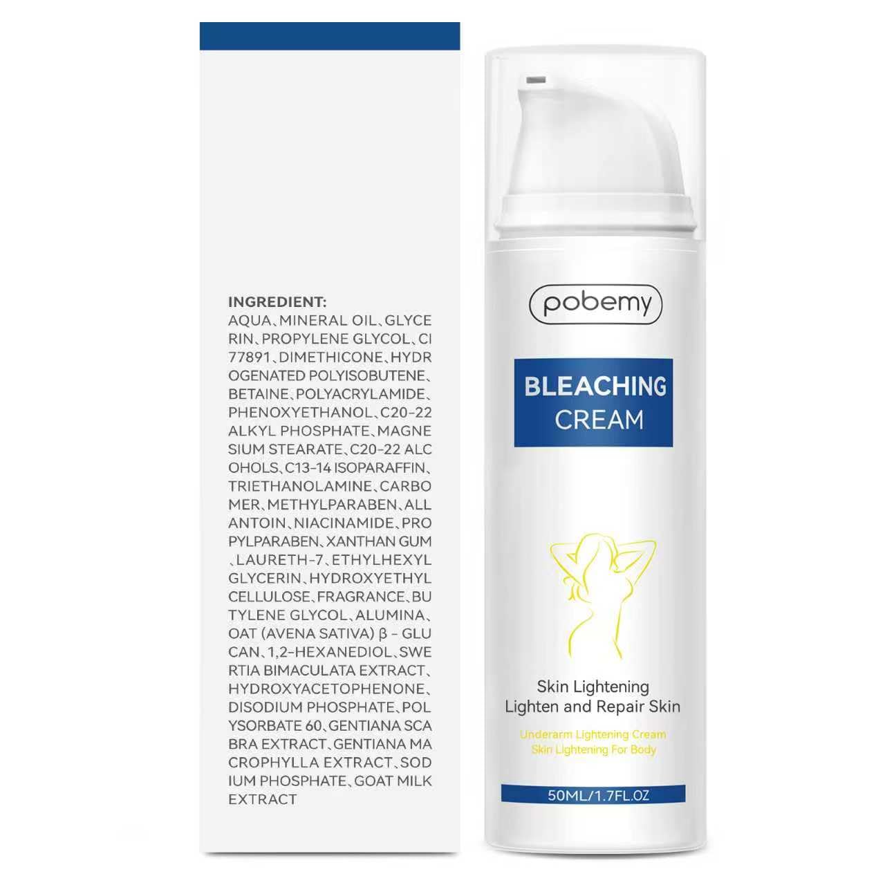 POBEMY body lightening cream delivering hydration and even tone
