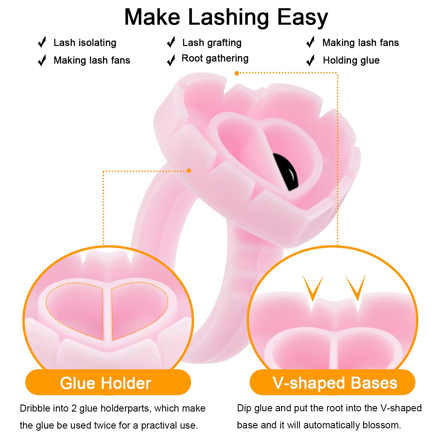 POCMKO adjustable-fit lash ring provides comfortable wear for sessions