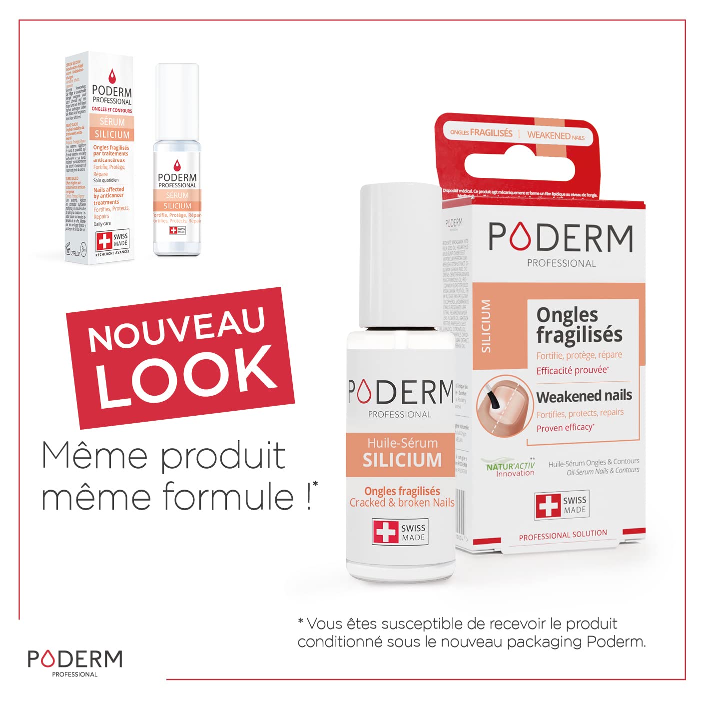 PODERM Strengthener precision brush enables easy daily application on nails and cuticles.