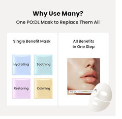 PO:DL Podl mask close-up texture showing silky hydrogel