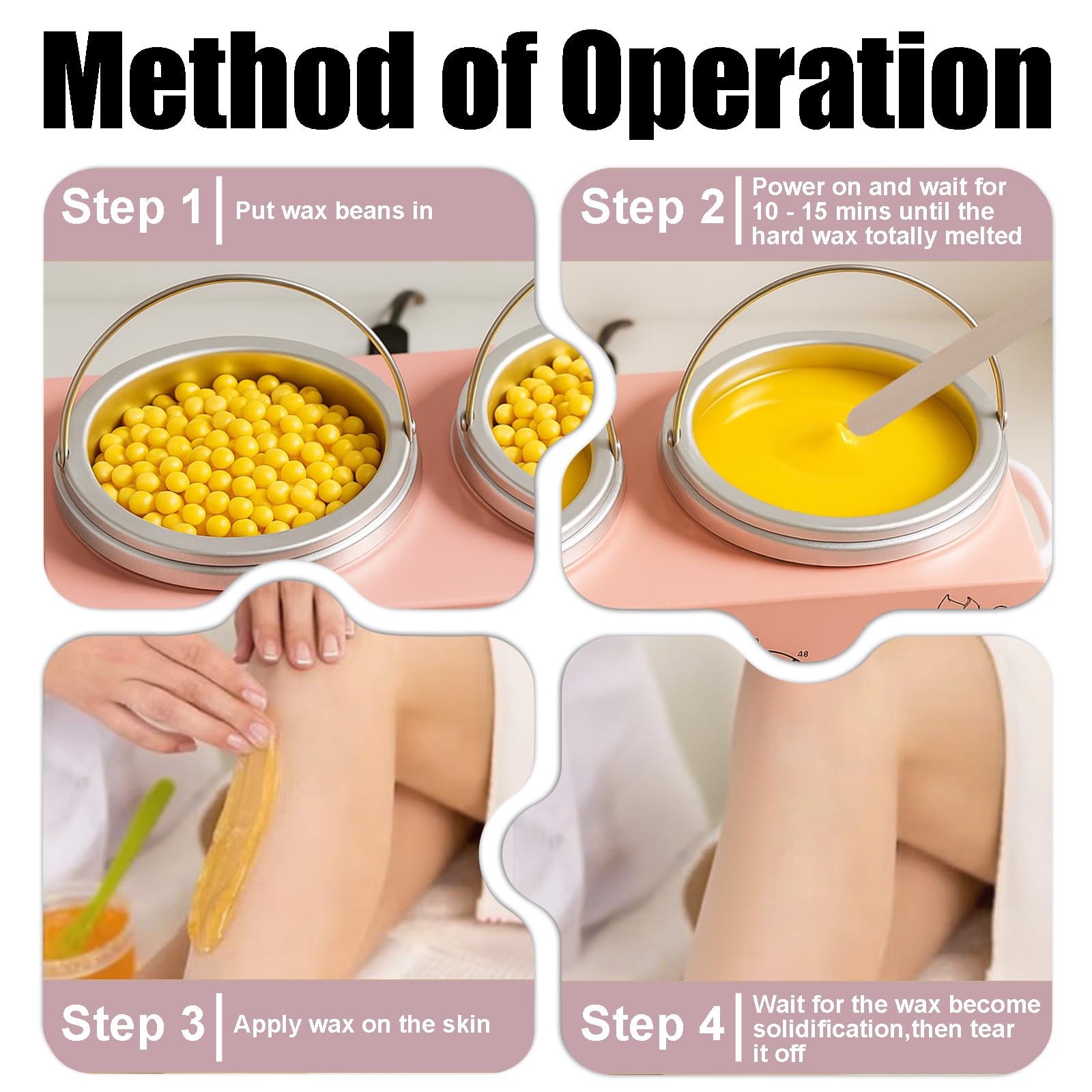 Podoy Wax Warmer with wooden sticks included for hygienic waxing