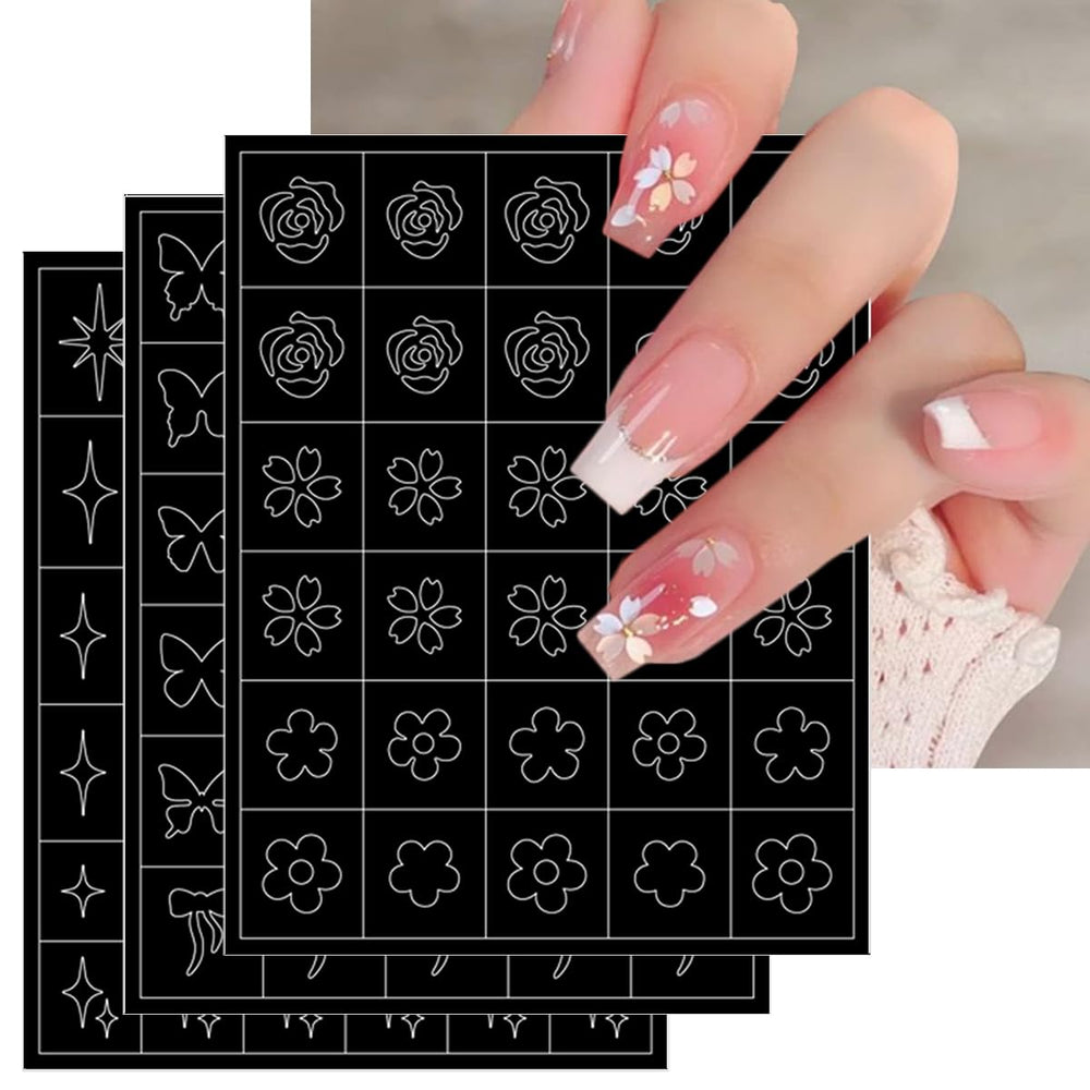 PODUOJIEYI flame stencil creates bold modern nail art