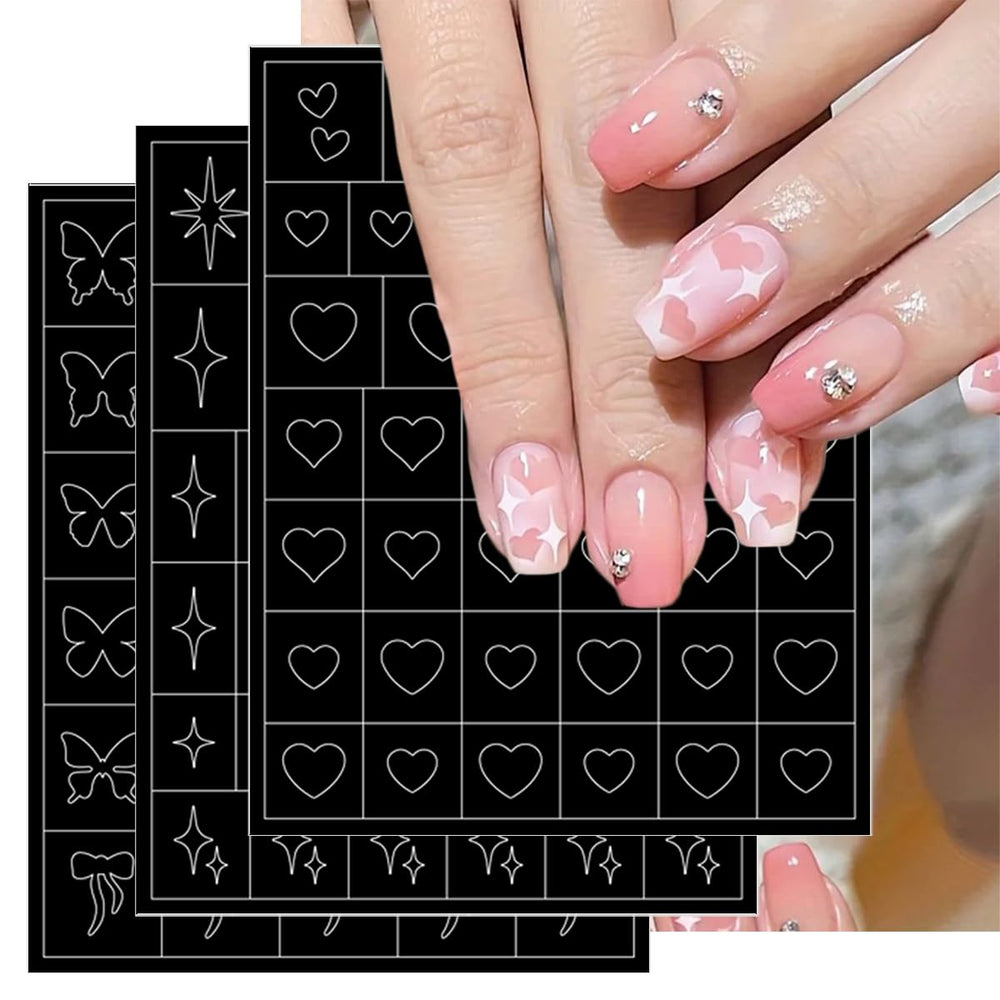 PODUOJIEYI flower stencil versatile for natural and gel nails