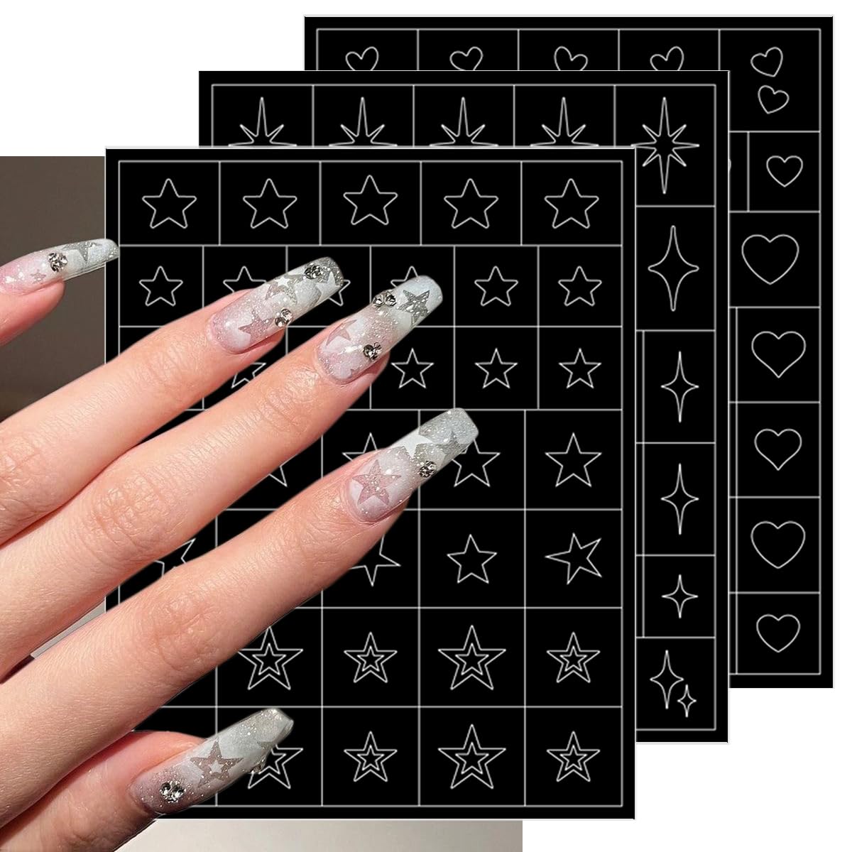 PODUOJIEYI star design nail stencil adds celestial flair for DIY art