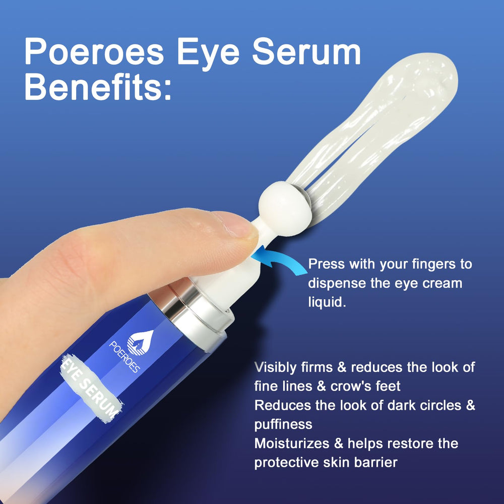 POEROES eye serum with caffeine and retinol reduces puffiness and fine lines