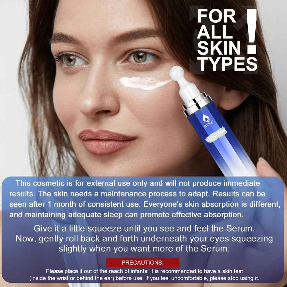 POEROES eye serum smooths wrinkles with continued use and proper care