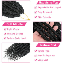 Pofworld pre-looped Passion Twist crochet hair 10 inch, lightweight and comfortable for all-day wear.