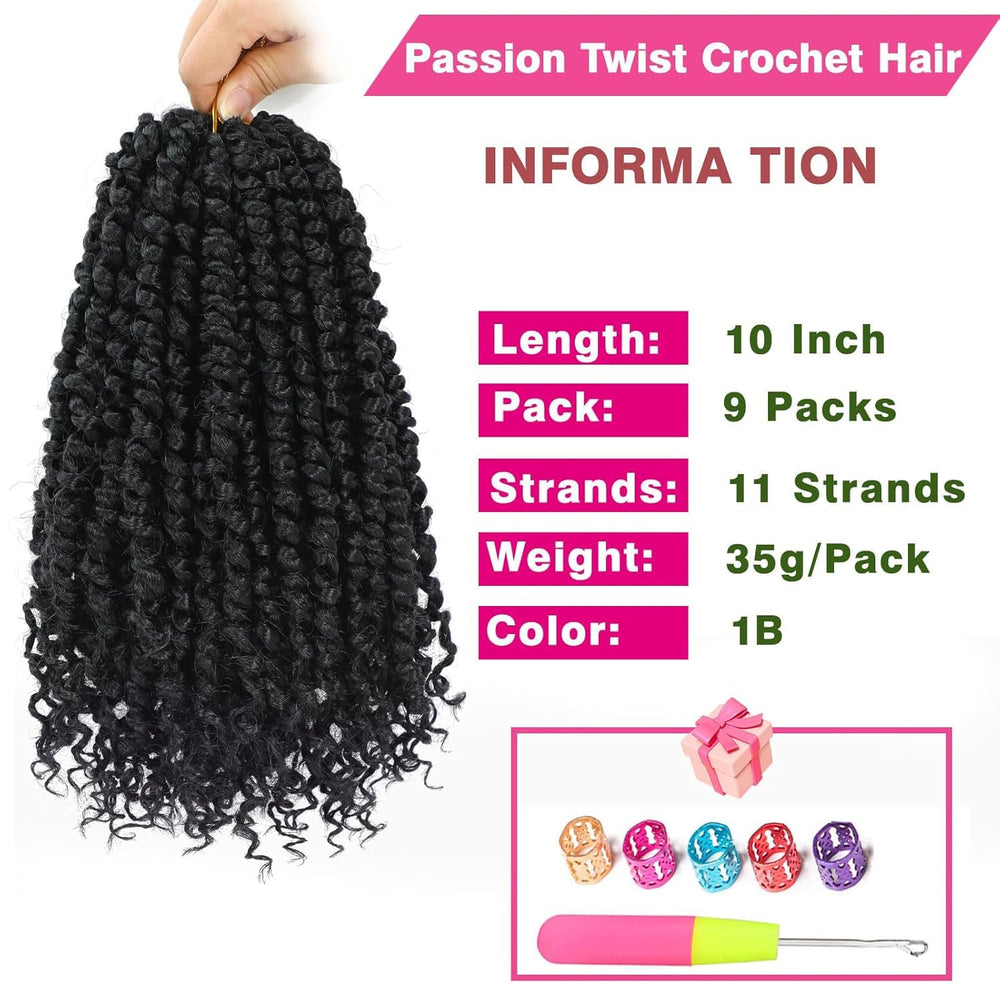 Pofworld ultra-lightweight crochet hair 10 inch, minimizes scalp pressure for comfortable styling.