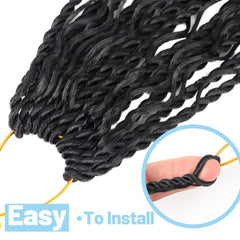 pojui natural black 1B fiber close-up highlights smooth texture and lasting shape.