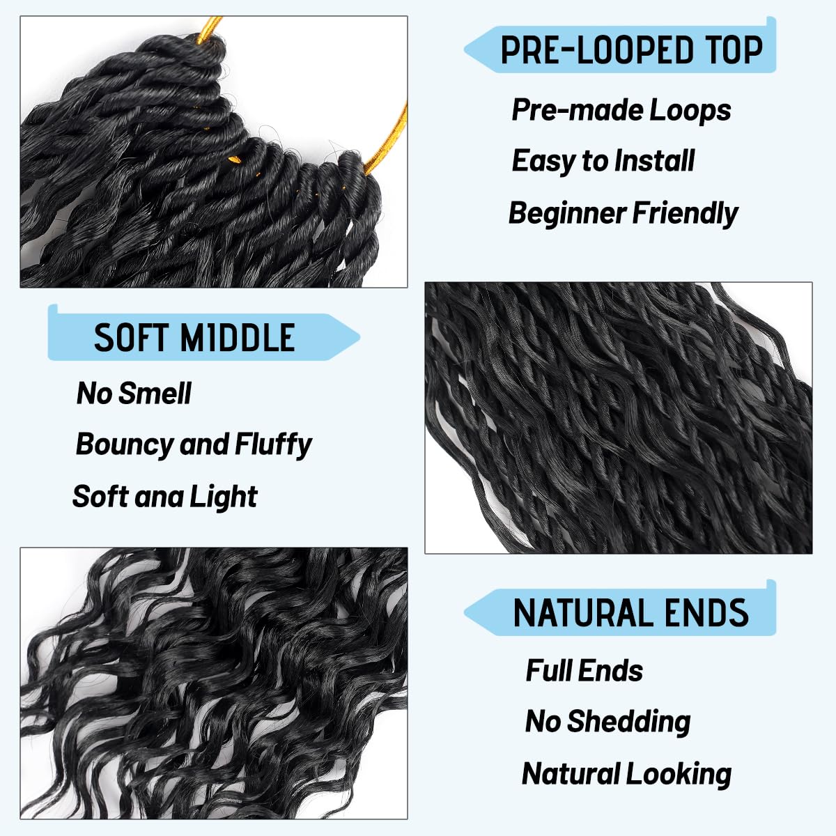 pojui pre-looped braids installation ease for beginners.