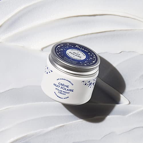 Polåar Polar Night Revitalizing Cream jar highlighting vegan night cream for refreshed mornings.