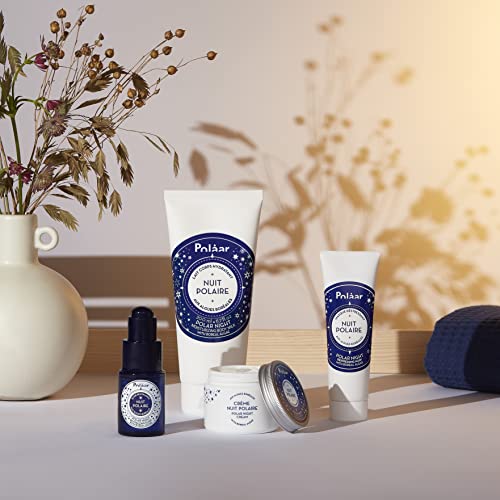 Polåar Polar Night Revitalizing Cream packaging emphasizing cruelty-free French-made skincare values.