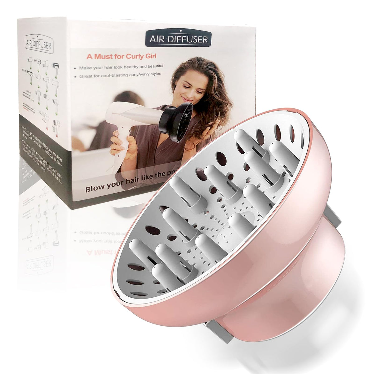Polly Online universal diffuser attachment fits 1.7-2.6 inch nozzles for versatile drying.