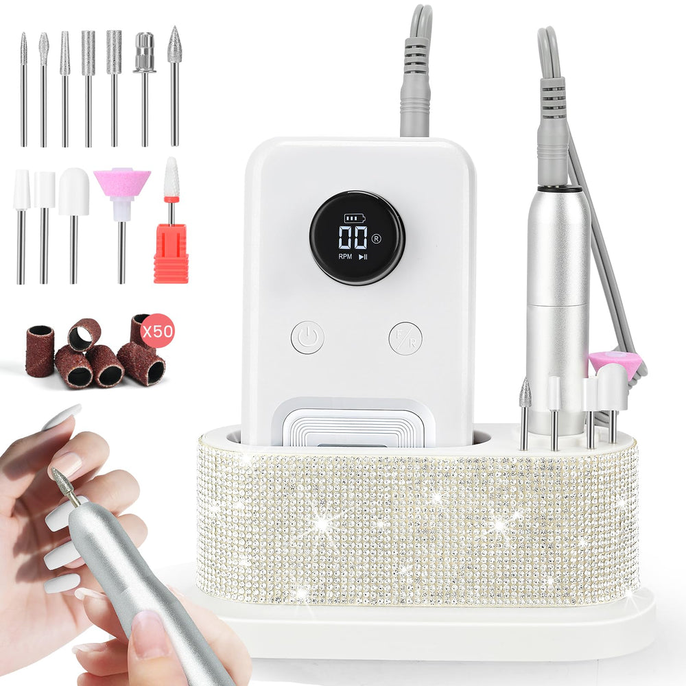 POLYHNIA electric nail drill at 45000RPM for precise professional nail prep