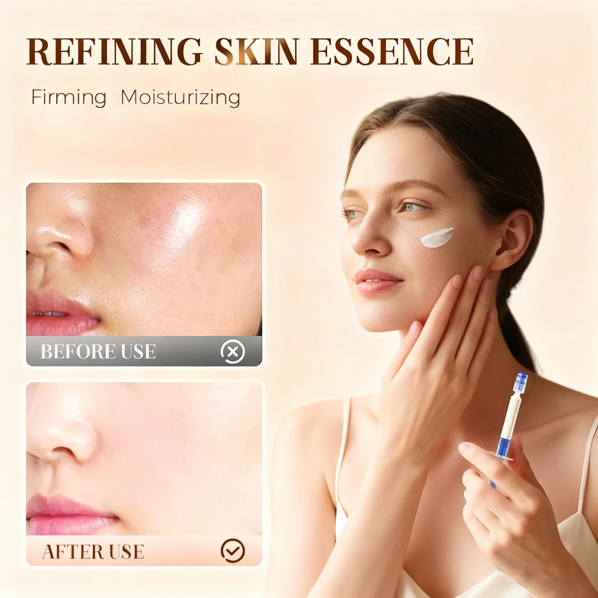 Polypeptide Collagen Elastic Essence Cream texture closeup reveals lightweight, non-greasy hydration