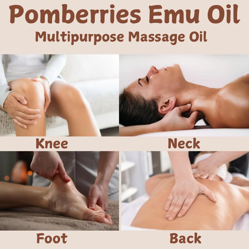 Pomberries Emu Oil feels non-greasy and absorbs quickly.