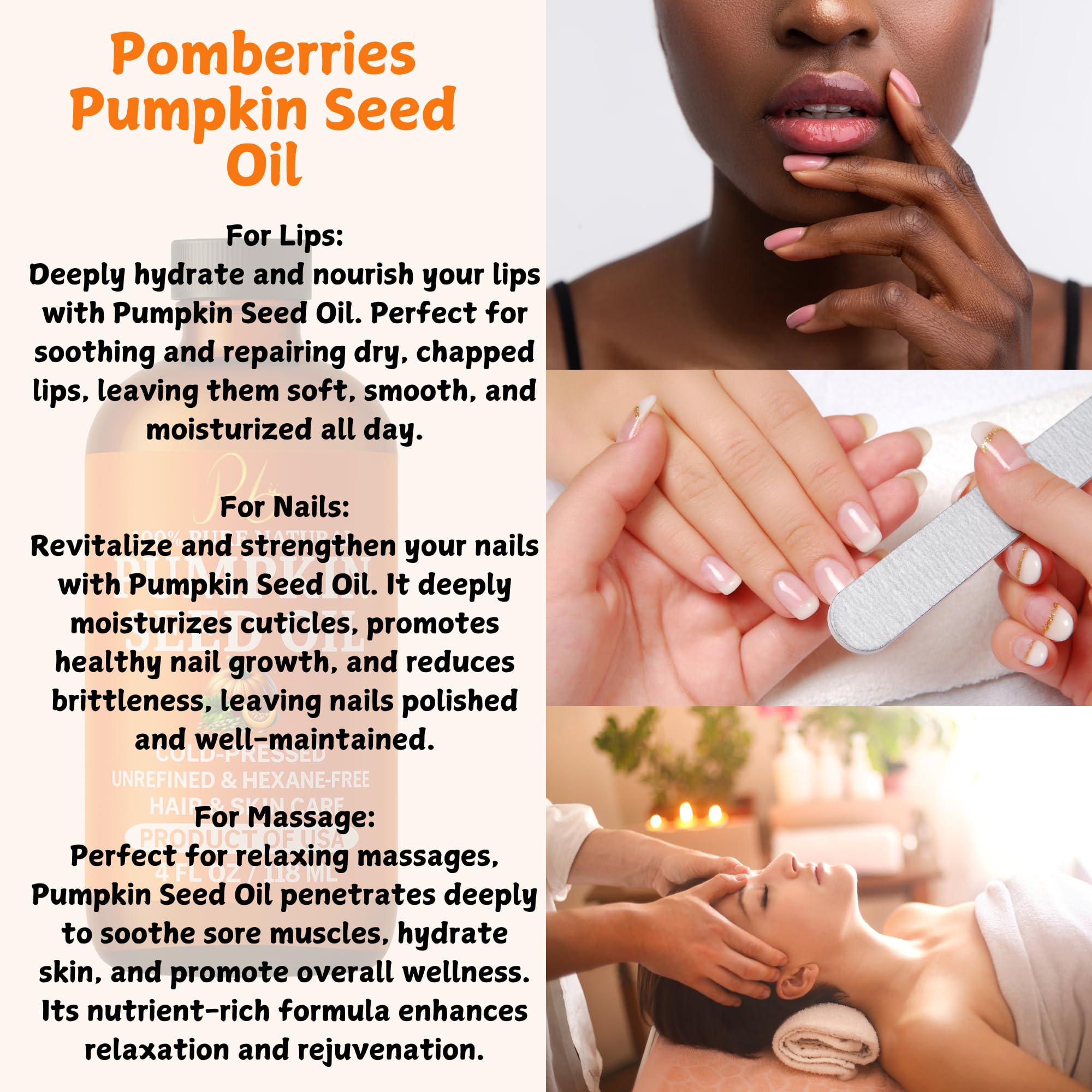 Pomberries glass bottle packaging communicates purity and long shelf life