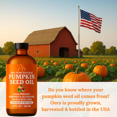 Pomberries pumpkin seed oil pour shows smooth, unrefined texture ideal for DIY beauty blends