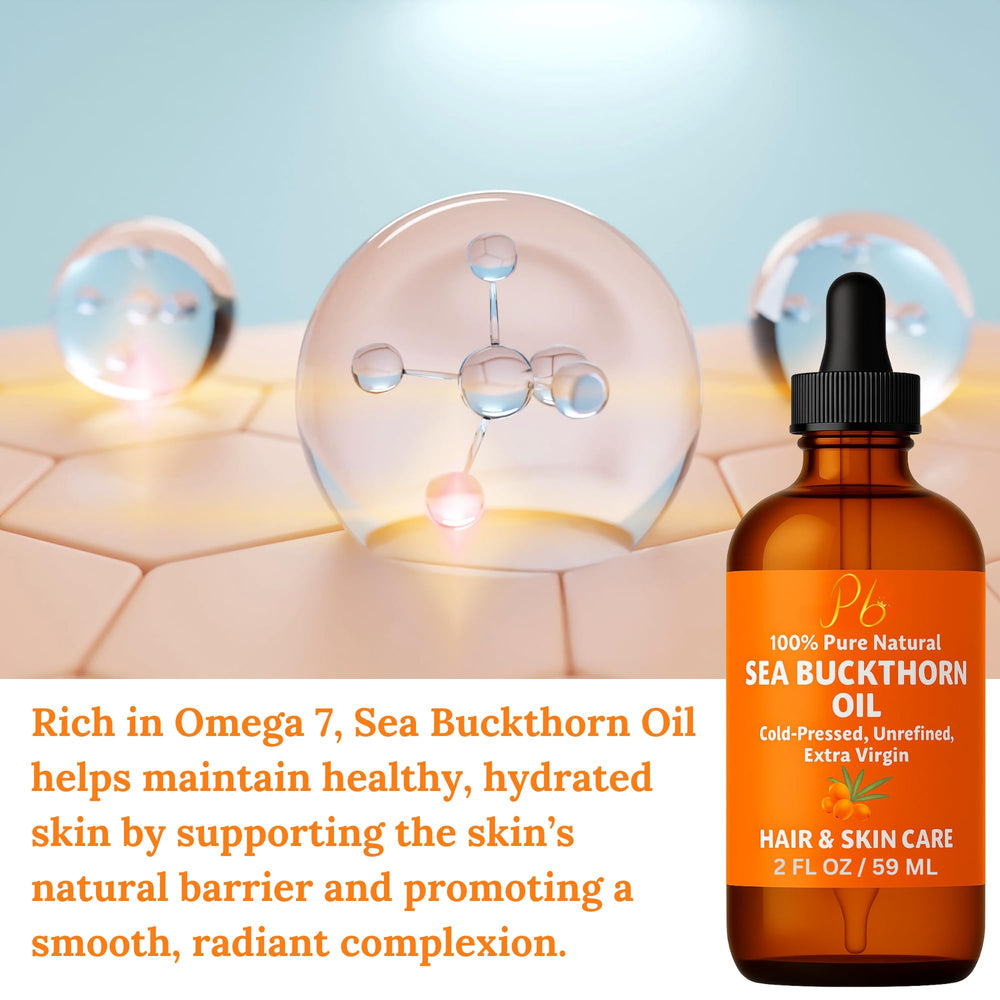 Pomberries Sea Buckthorn Oil on hair for lightweight conditioning