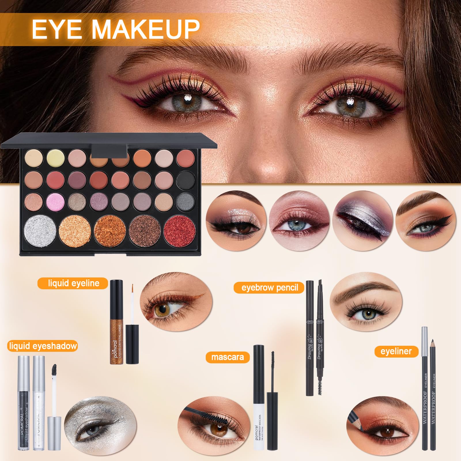 Pomcral lip colors collection with multiple tones for bold or subtle expressions.