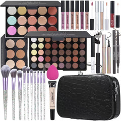 Pomcral makeup kit front view showing a compact all-in-one set for everyday looks.