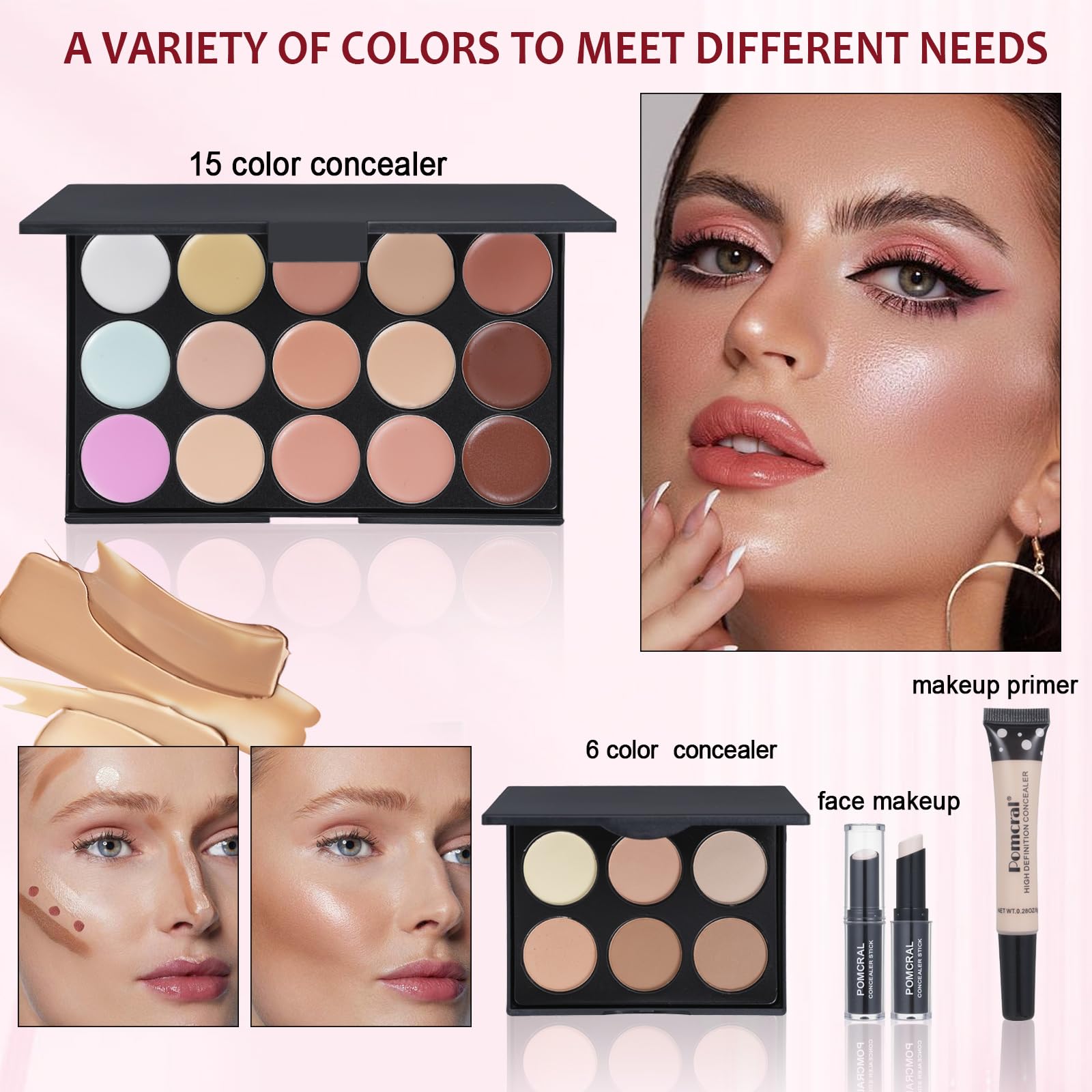 Pomcral lipgloss set provides glossy shine and subtle color.