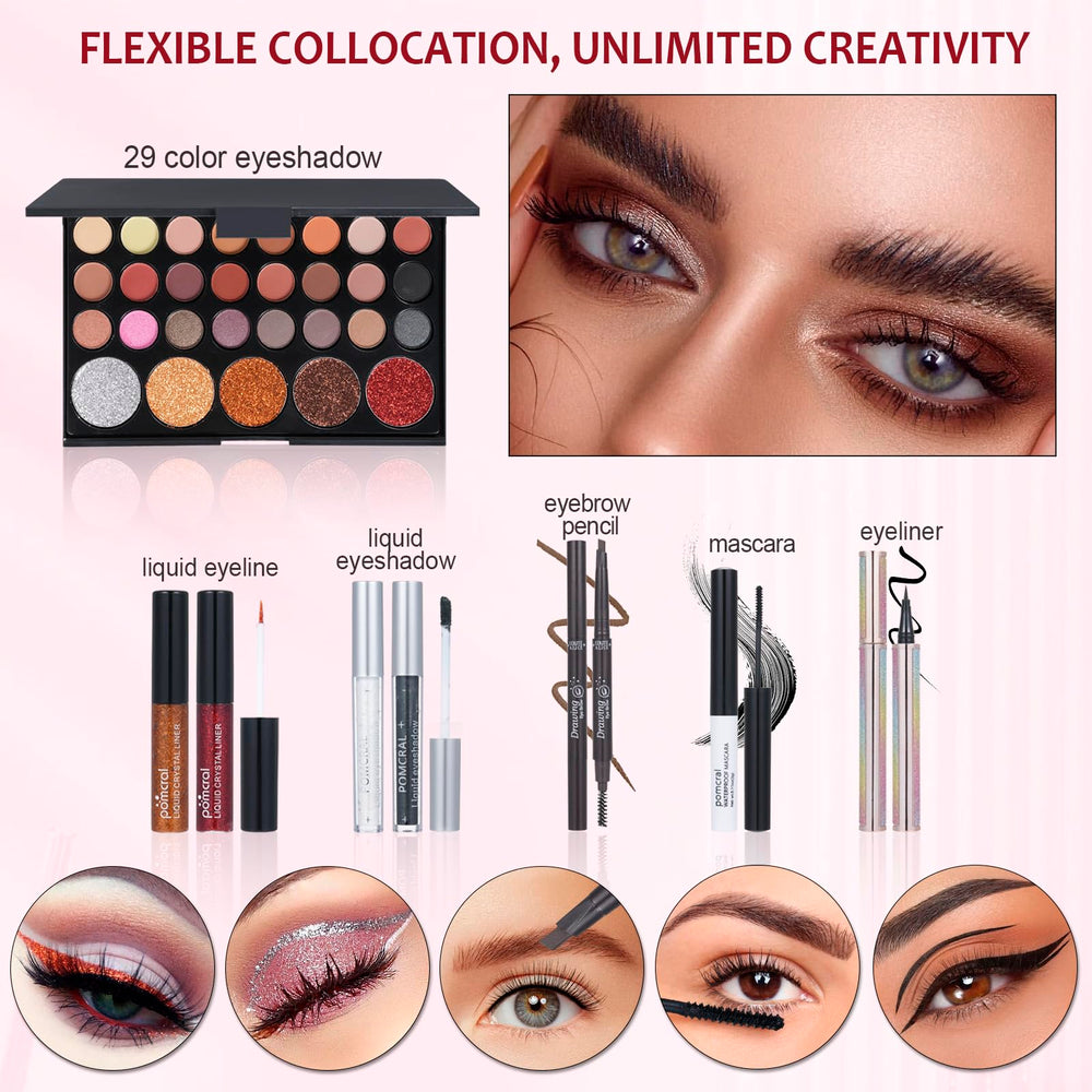 Pomcral liquid glitter eyeliner adds sparkle with smooth precision.