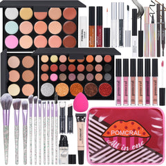 Pomcral matte metallic eyeshadow palette for versatile day-to-night looks.