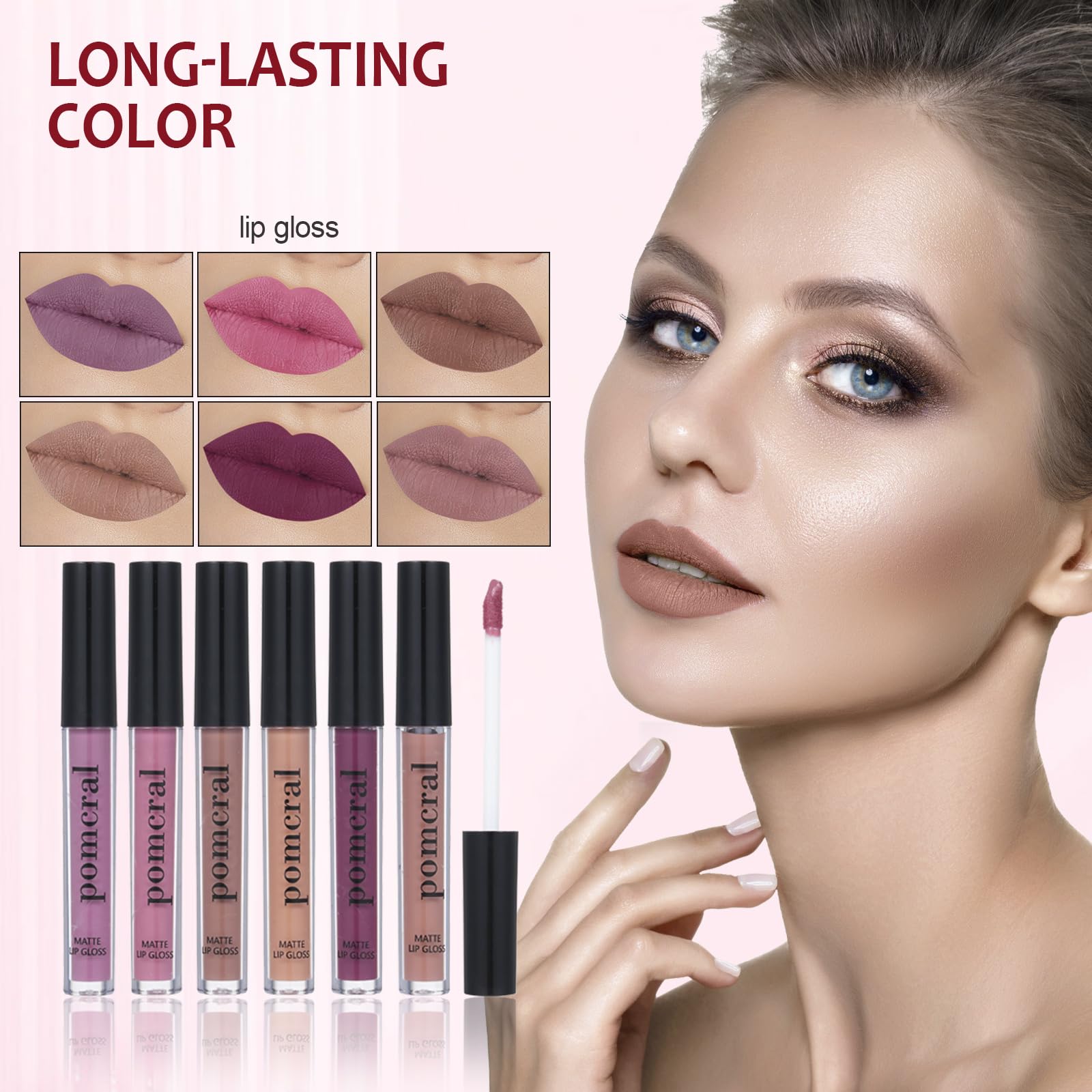 Pomcral pressed powder helps set makeup with a shine-free finish.