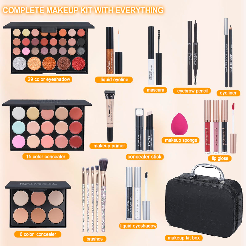 Pomcral makeup kit teens eyeshadow palettes offer versatile neutral to shimmer looks.