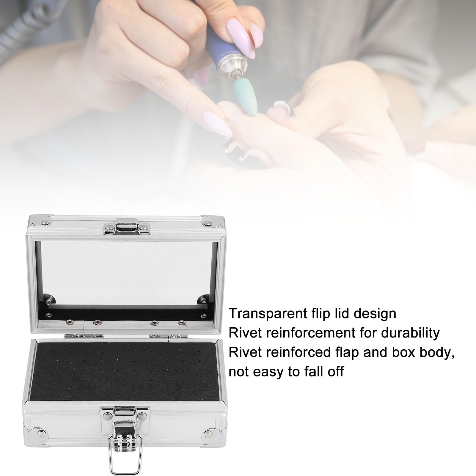 Pomya nail drill bit holder storage box multi-hole tray keeps bits neatly sorted and ready.