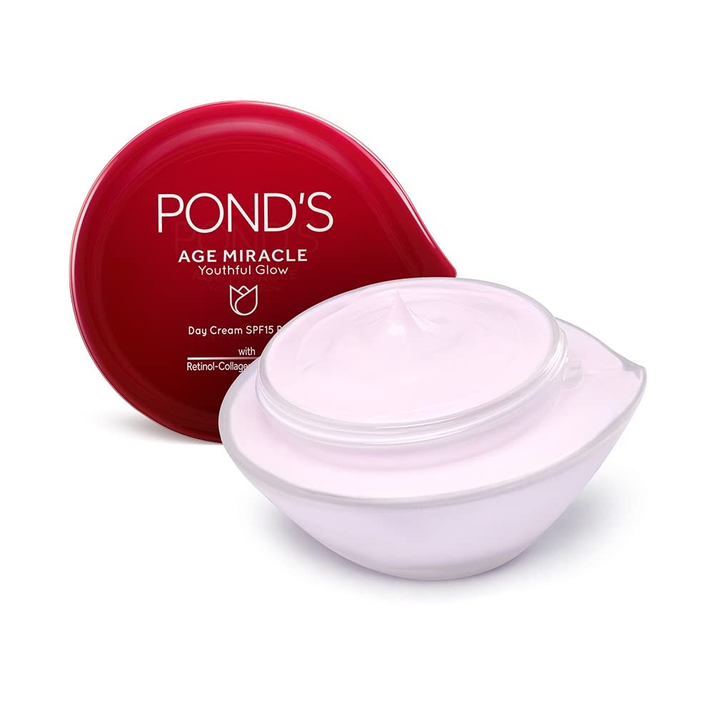 POND'S Age Miracle Whip jar closeup showing creamy texture for daily use.