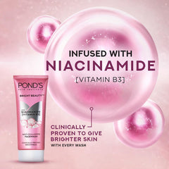 Pond's Bright Beauty Face Wash rinse action indicates a comfortable wash-off