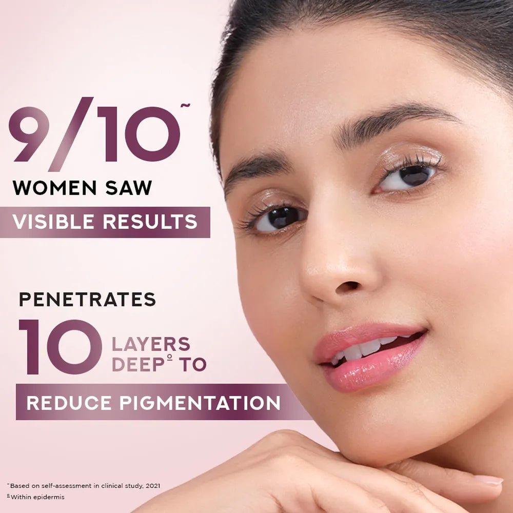 POND'S Bright Beauty Serum texture on skin highlights light non-greasy finish.