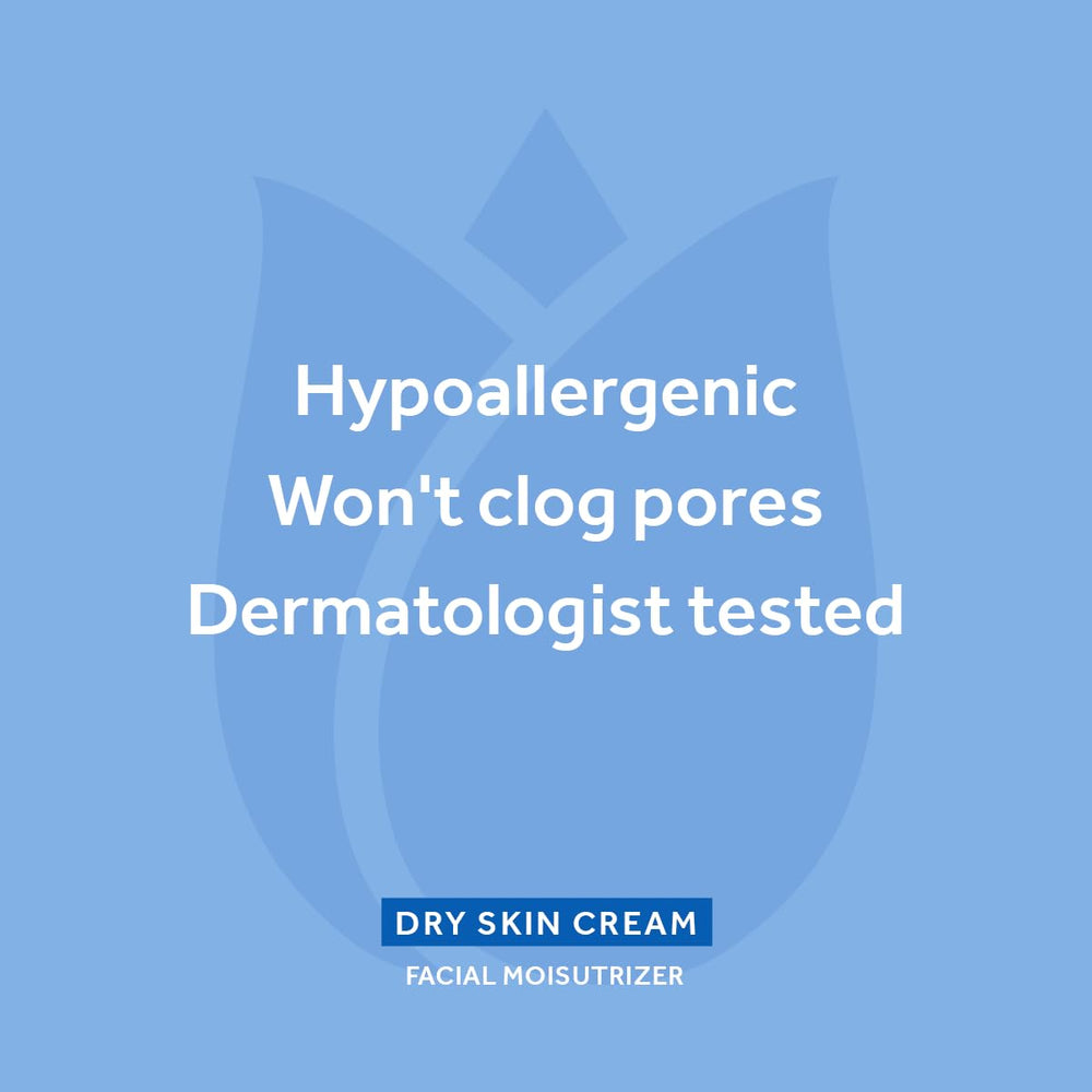 POND'S Dry Skin Cream label detail emphasizes dermatologist-tested attributes