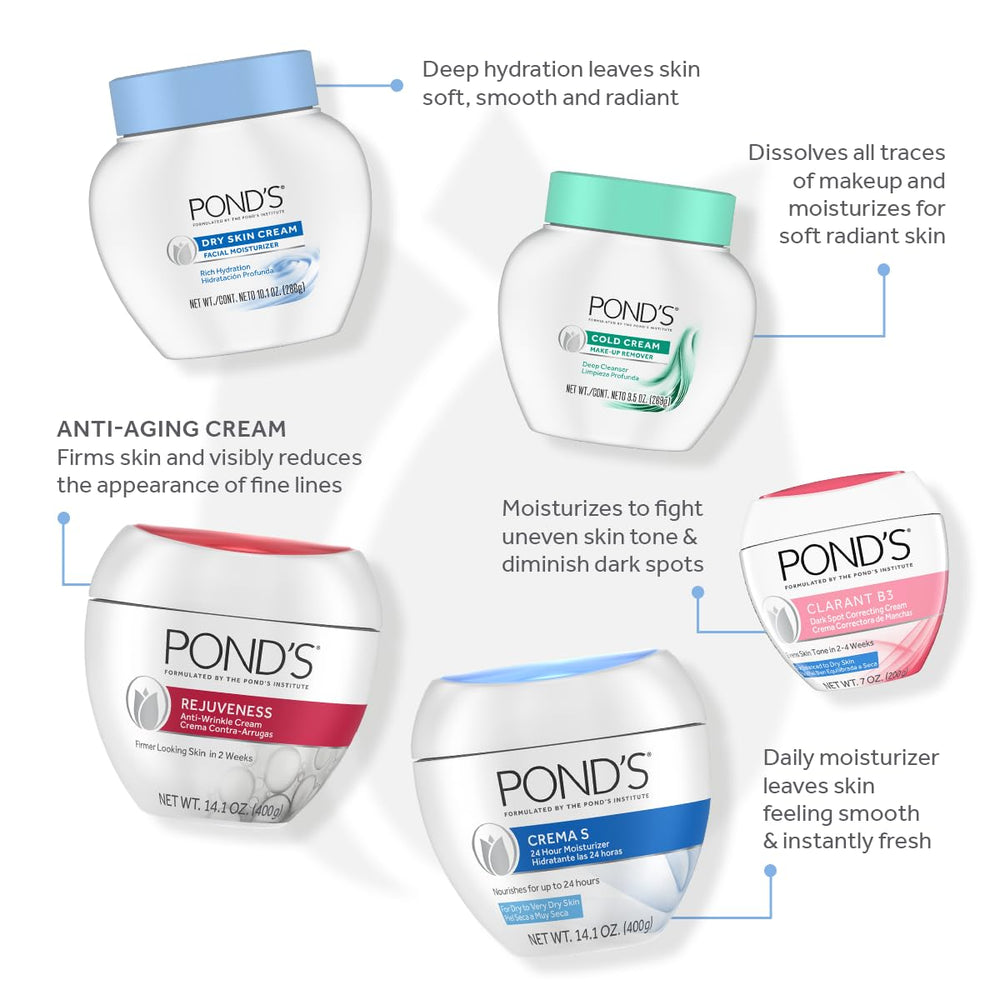 POND'S Dry Skin Cream in a night routine setup suggesting overnight hydration